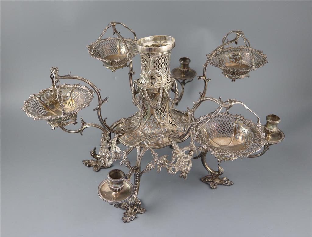 A good George III silver epergne, by Thomas Pitts I,